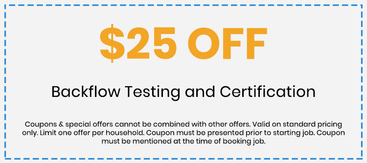 Discount on Backflow Testing and Certification